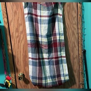 Blue, red, white, yellow scarf